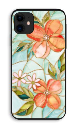 Orange stained glass flower