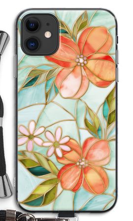 Orange stained glass flower