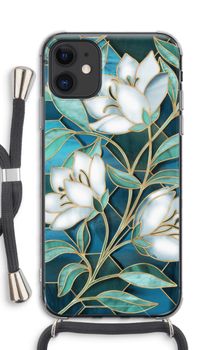 Blue stained glass flowers