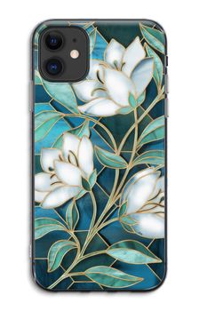 Blue stained glass flowers