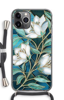 Blue stained glass flowers