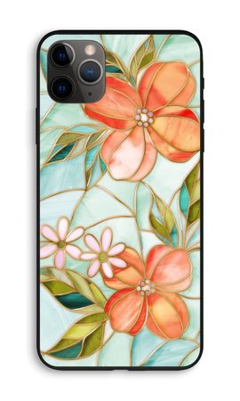 Orange stained glass flower