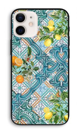 Blue tiles, lemons and oranges