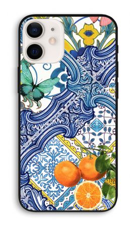 Blue tiles and oranges