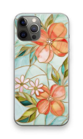 Orange stained glass flower