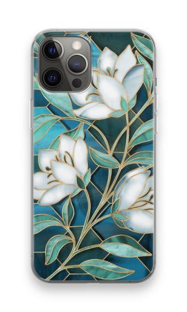 Blue stained glass flowers