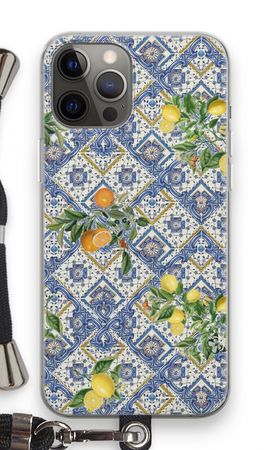 Blue tiles, lemons and oranges - small