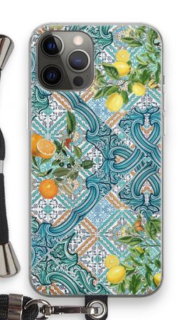 Blue tiles, lemons and oranges