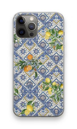 Blue tiles, lemons and oranges - small