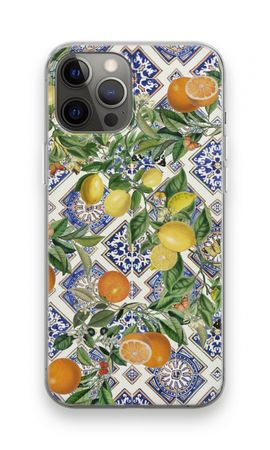 Blue tiles, lemons and oranges