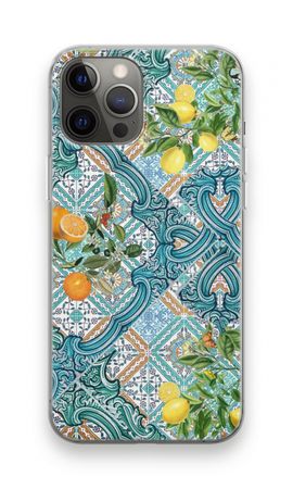 Blue tiles, lemons and oranges