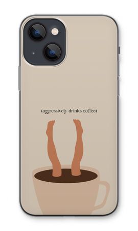 Aggressively drinks coffee