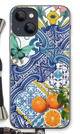 Blue tiles and oranges