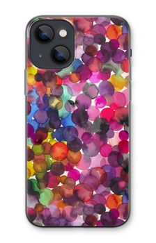 Overlappende waterverfstippen