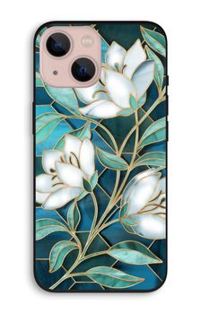 Blue stained glass flowers