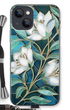 Blue stained glass flowers