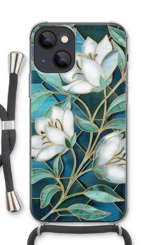 Blaue Glasmalerei Blumen