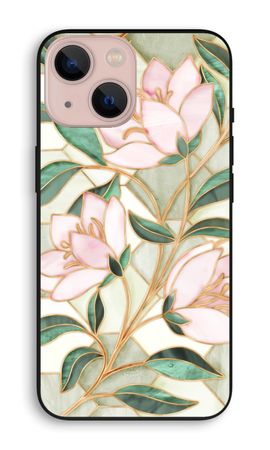 Orange stained glass flower