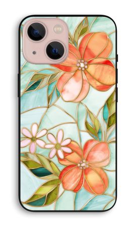 Orange stained glass flower