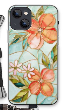 Orange stained glass flower