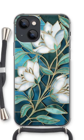 Blue stained glass flowers