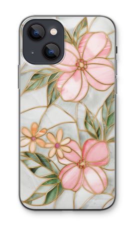 Orange stained glass flower