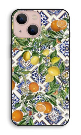 Blue tiles, lemons and oranges