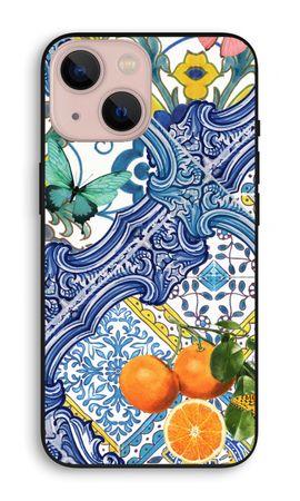 Blue tiles and oranges