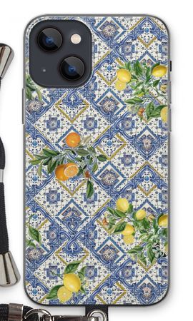 Blue tiles, lemons and oranges - small