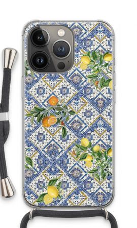 Blue tiles, lemons and oranges - small