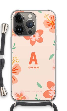 Tropical Pink Flowers Monogram