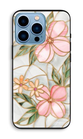 Fleur en vitrail orange