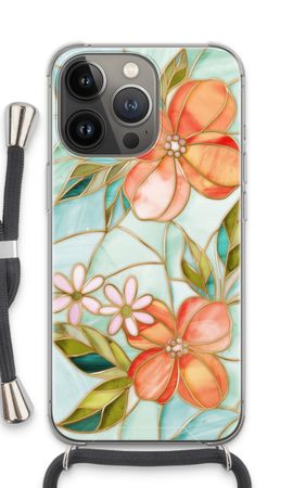 Orange stained glass flower