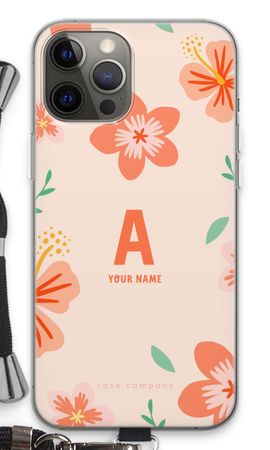Tropical Pink Flowers Monogram
