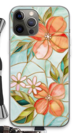 Orange stained glass flower