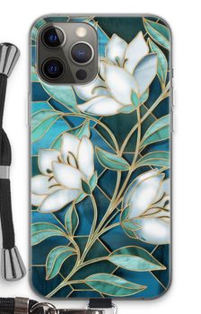 Blue stained glass flowers