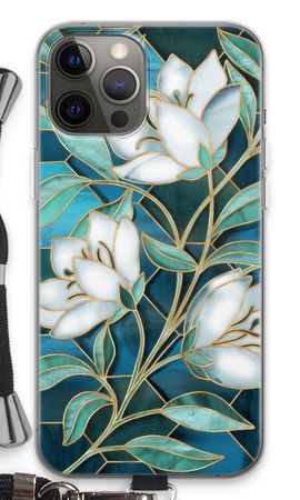 Blue stained glass flowers