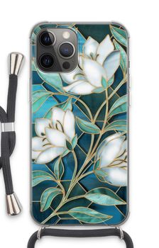 Blue stained glass flowers