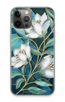 Blue stained glass flowers