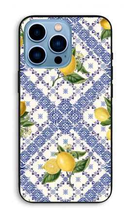 Blaue Fliesen und Zitronen