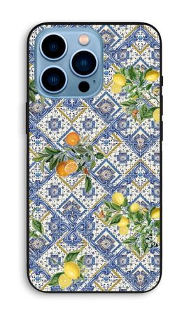 Blaue Fliesen, Zitronen und Orangen - klein