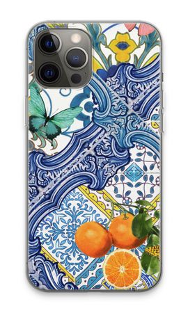 Blue tiles and oranges