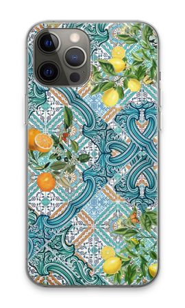 Blue tiles, lemons and oranges