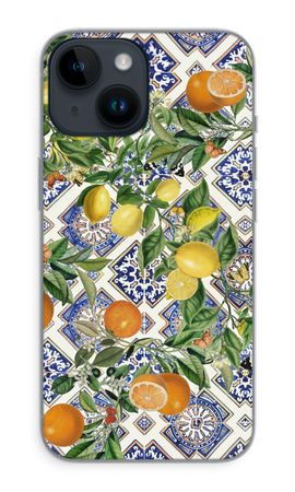 Blue tiles, lemons and oranges