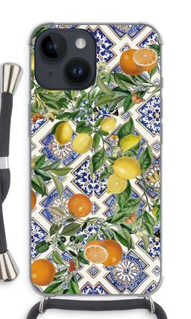 Blue tiles, lemons and oranges