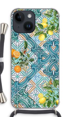 Blue tiles, lemons and oranges