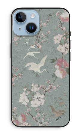 Japanese crane birds blossom