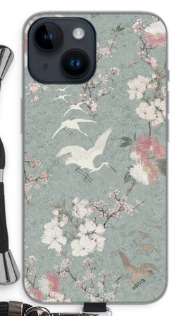 Japanese crane birds blossom