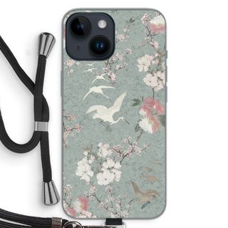 Japanese crane birds blossom