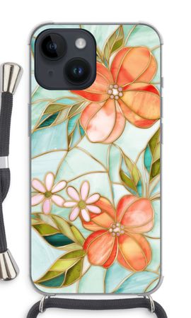 Orange stained glass flower